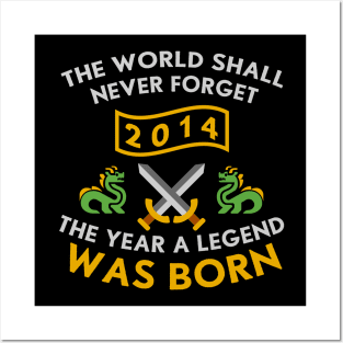 2014 The Year A Legend Was Born Dragons and Swords Design (Light) Posters and Art